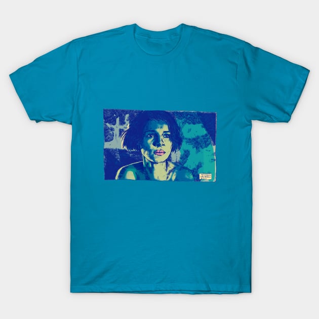 Juliette Binoche in Three Colors: Blue, by Maximiliano Lopez Barrios T-Shirt by Grafixo Sur